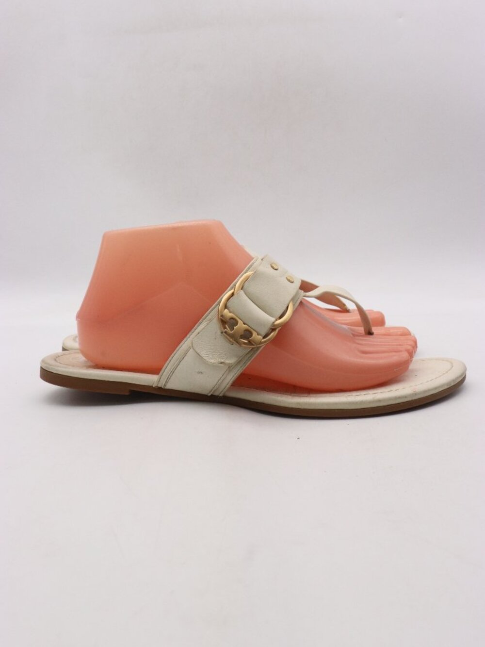 Tory Burch Marsden Sandal Womens Size 10 White Leather Slip On Shoes